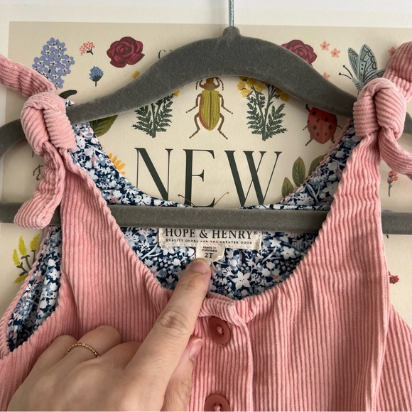 Hope & Henry Pink Corduroy Jumpsuit Overalls, 2T 🌸 - Picture 5 of 7